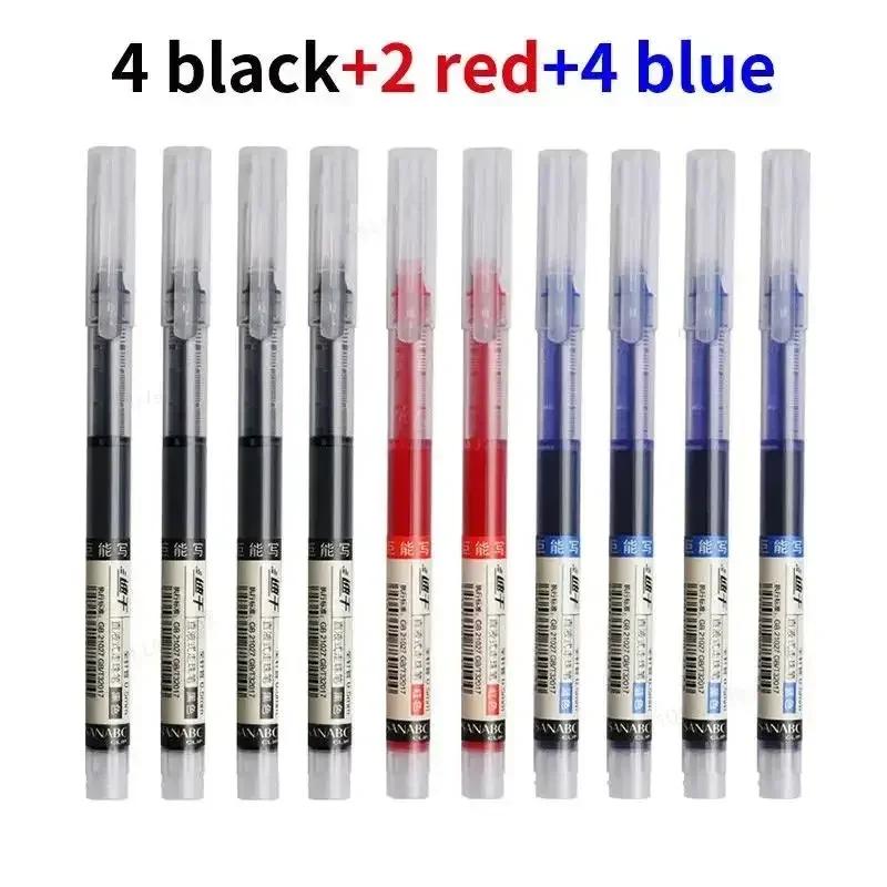 New 10Pcs High Quality Needle Type Gel Pens Straight Liquid Ballpoint Pen Kawaii Stationery School Office Supplies Writing
