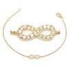 [L4330] - White Gold 'Infini' Gold Plated Bracelet - 13x6 Mm