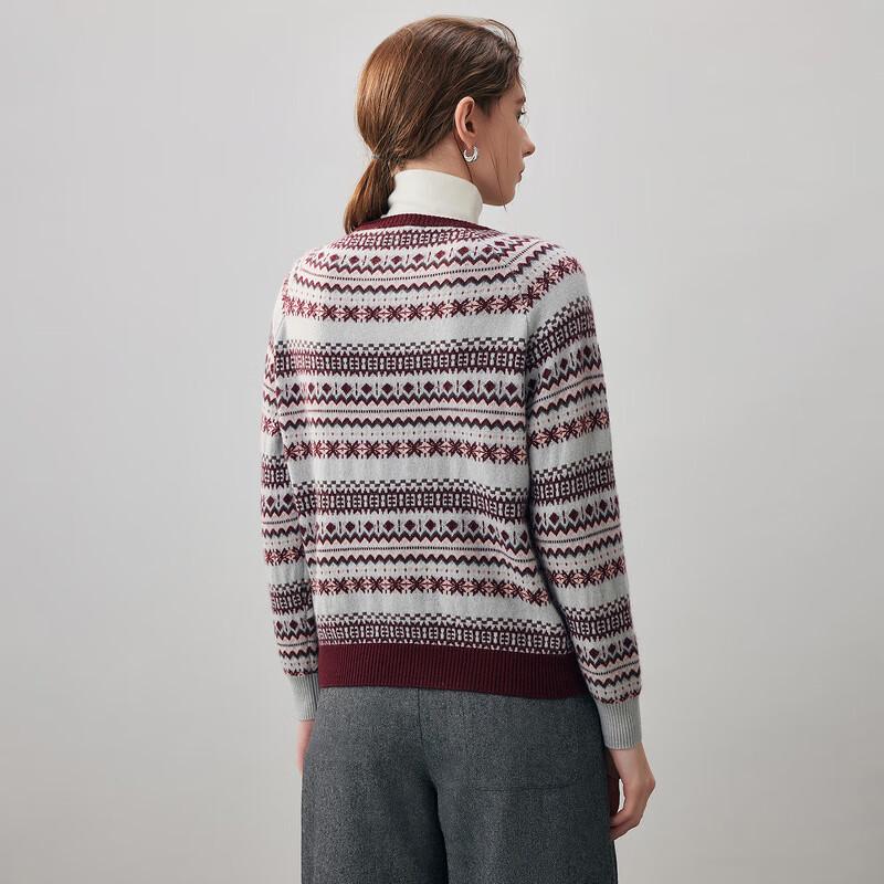 Kemengboka 2025 Fall/Winter Women's Retro Fair Isle Cashmere Knit Sweater
