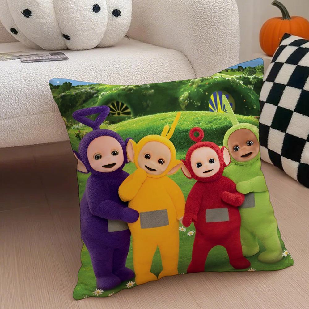 Cute teletubbies Cushion Cover Throw Pillow Cover Hidden Button Durable Polyester Chair Cushion