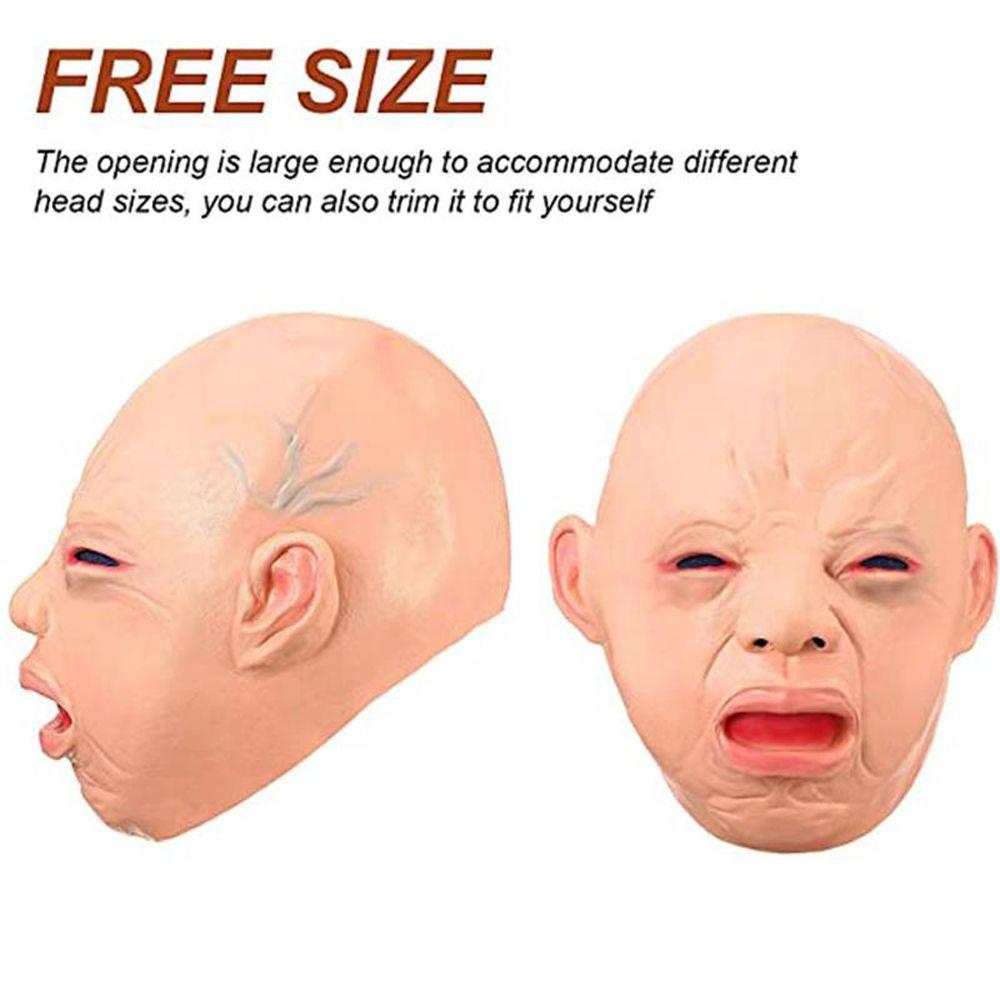 Костюмы на Хэллоуин Смешная кукла Маска плачущее лицо Полная маска на голову для взрослых Маска плачущего ребенка Латексная маска