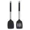 Набор из 2 силиконовых лопаток, кухонные лопатки с прорезями и антипригарным покрытием, высокотемпературные кухонные принадлежности, идеальная посуда для приготовления рыбы, яиц, блинов