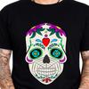 Цветочная футболка с сахарным черепом День мертвых Dia de los Muertos Calavera Подарочная футболка