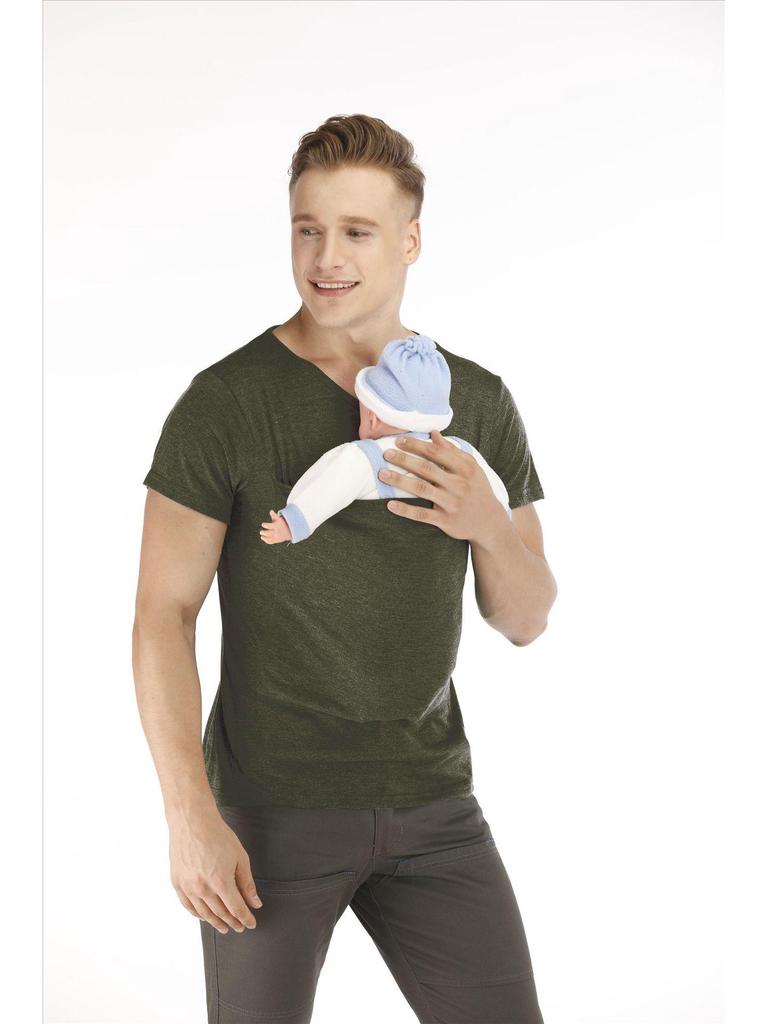 Kangaroo Mom & Dad Multifunctional Nursing Pullover Casual Round Neck T-shirt