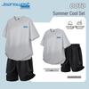 Мужской двухпредметный комплект Jeanswest из ледяного шелка с коротким рукавом, быстросохнущий