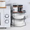 1PCS Corner Kitchen Spice Rack Portable No Punch Desktop Food And Miscellaneous Storage Rack Suitable For Kitchen And Bathroom
