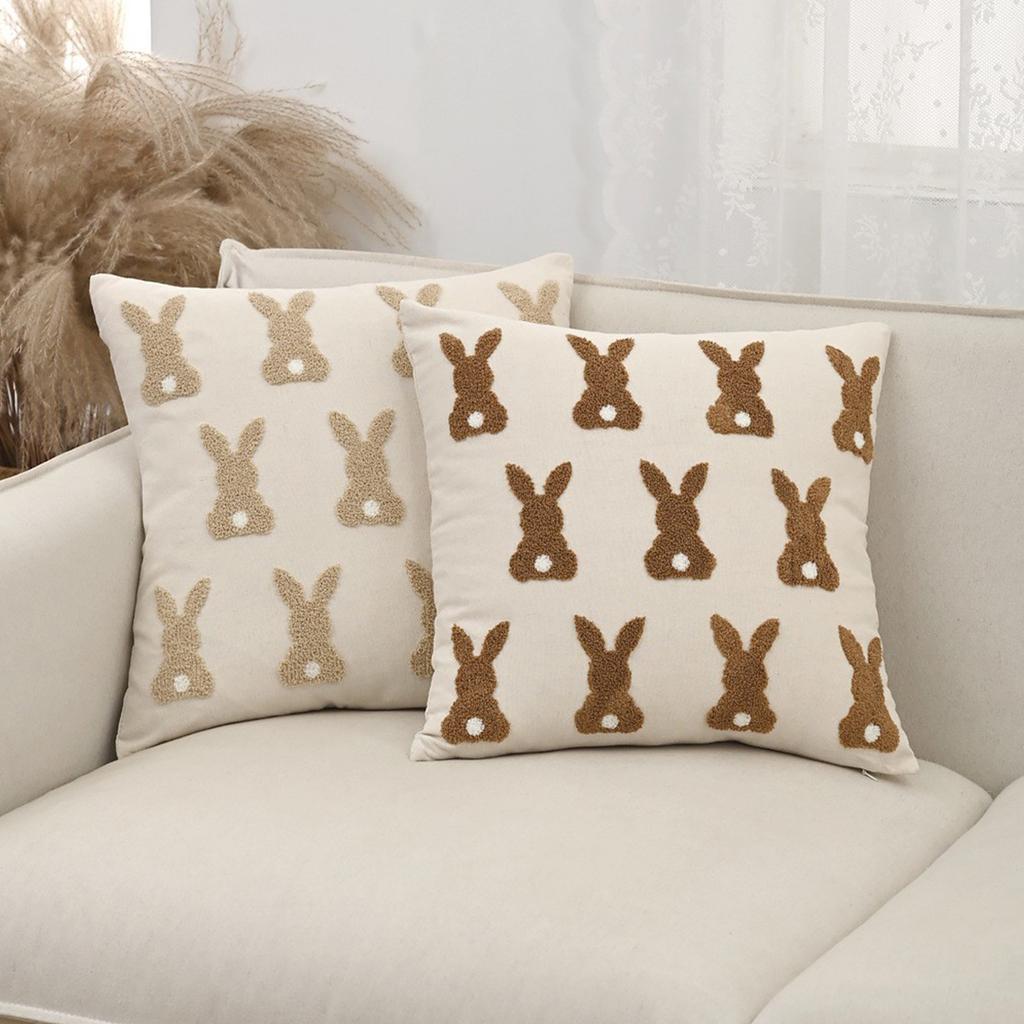 Embroidered Easter Elements, New Pillows For Living Room And Bedroom, Easter Decoration, Easter Pillowcases,17.7*17.7inch,1pc