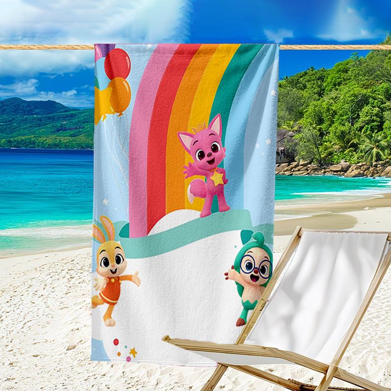 Ультрамягкое пляжное полотенце с персонажами Pinkfong Wonderstar, идеально подходит для бассейна - кемпинга, дайвинга - незаменимый предмет для путешествий, яркое пляжное полотенце.