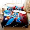 Mega Man X DiVE Bedding Set Printed Duvet Cover Sheet Pillowcase Bed Soft Quilt Cover Full Queen King Size Anime Bed Sheet Set