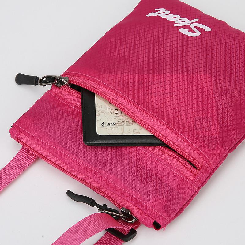 Fashion Multifuctional Square Shoulder Bag Zipper Sports Mobile Phone Pouch Casual Candy Color Coin Pouch Traveling