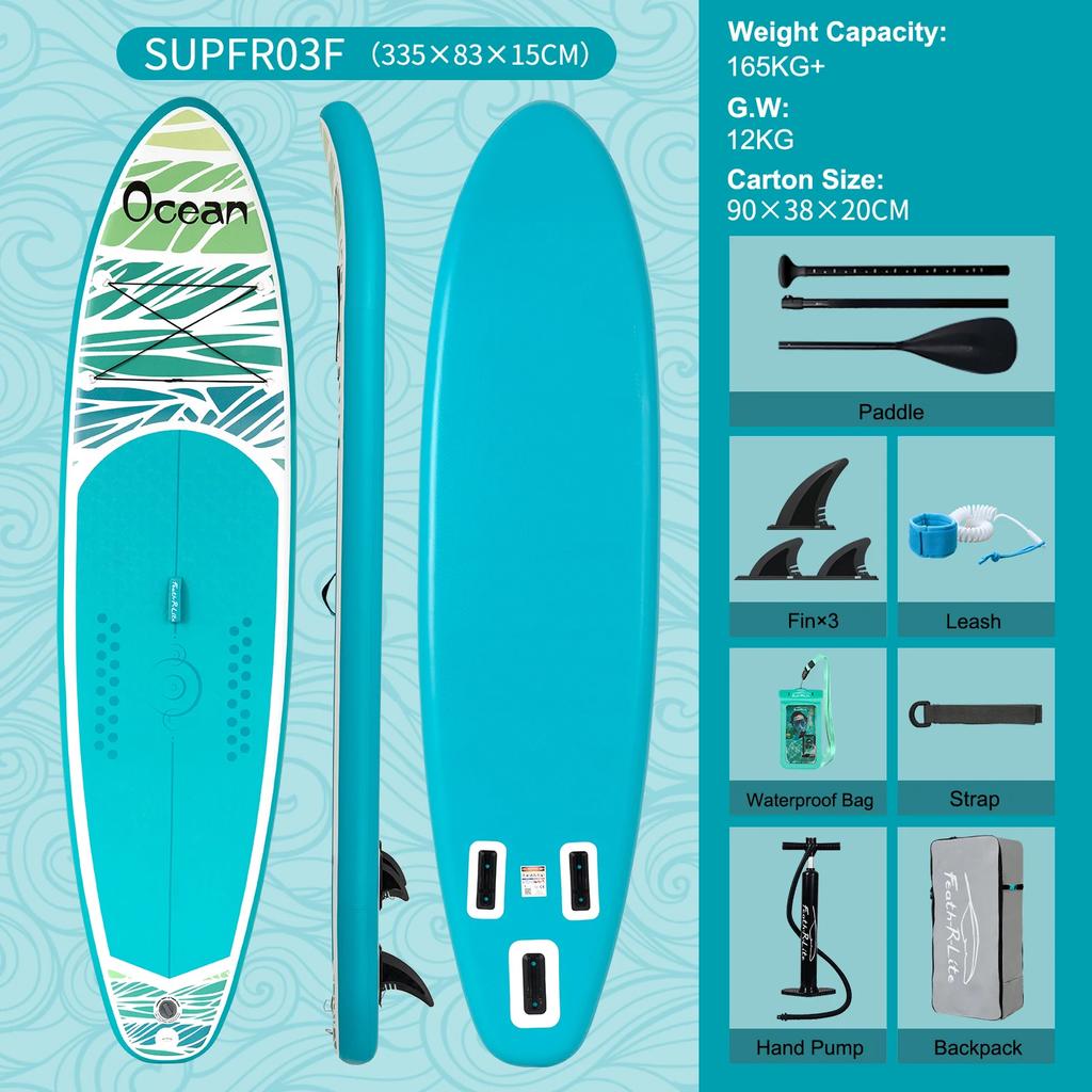 FUNWATER SUPFR03F SUP Board Wide Stable Max 180kg 335x82x15cm