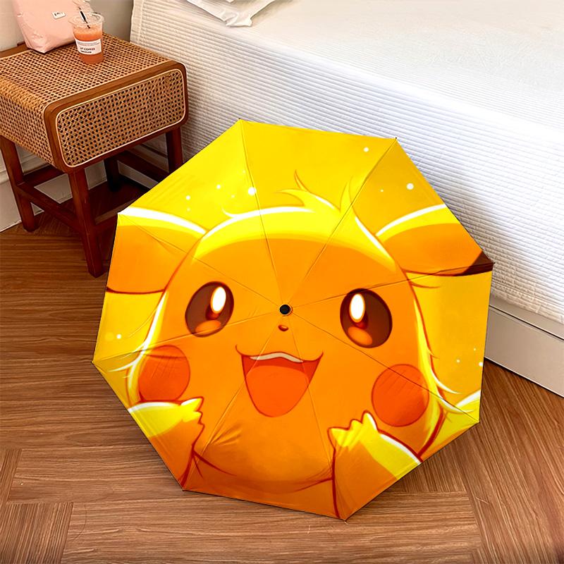 Узор Пикачу, автоматический складной зонт, портативная и складная конструкция, 8 спиц, рождественский или день рождения подарок.
