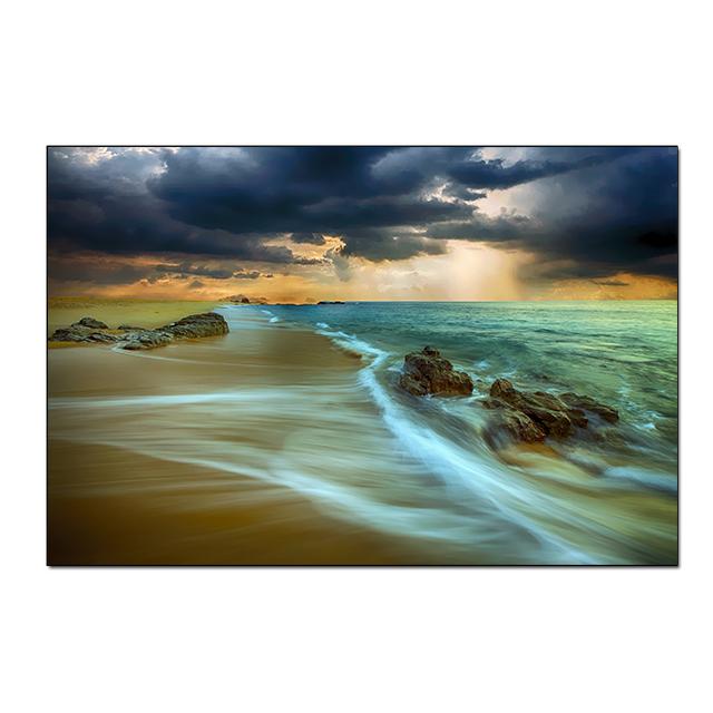 Восход солнца морской пейзаж пляж холст живопись современные постеры и принты Cuadros настенные художественные фотографии гостиная домашний декор без рамки без рамки