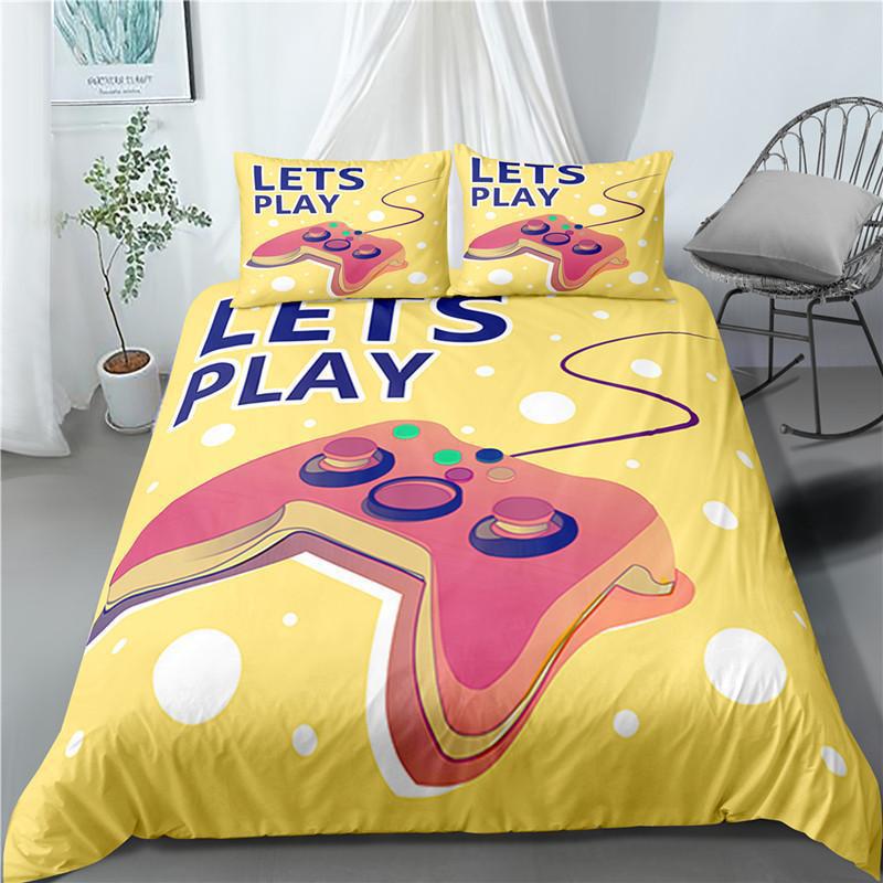 Gamepad Pattern Three-Piece Set Suitable For Boys And Girls Bedroom Decoration Duvet Set