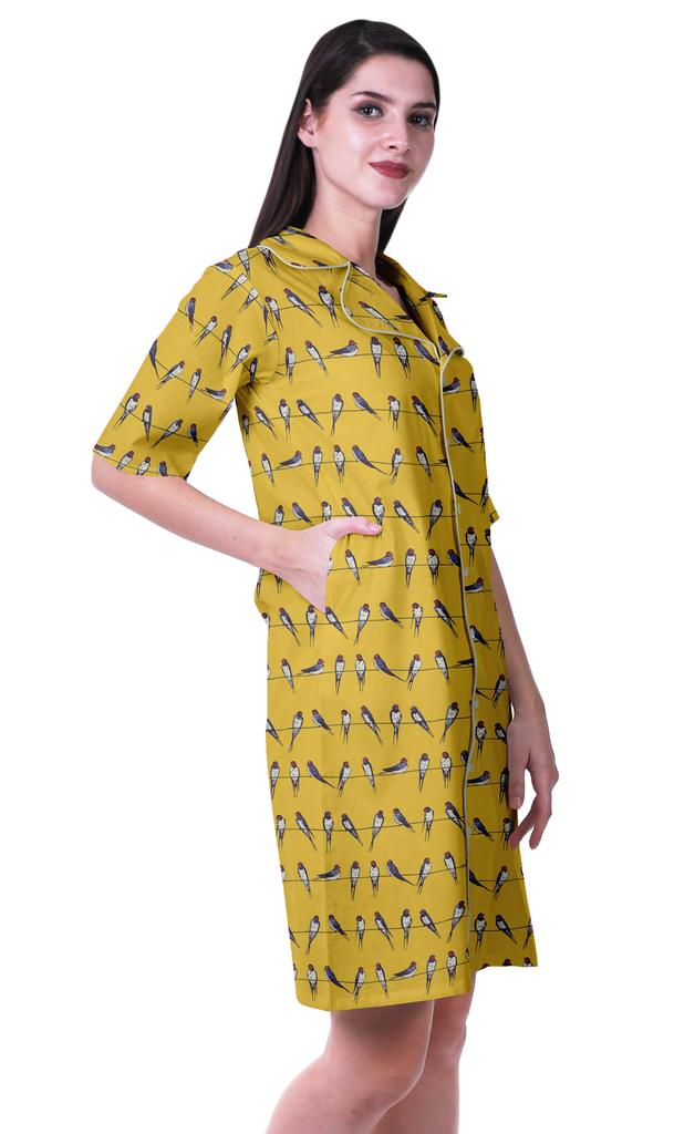 Moomaya Женская ночная рубашка для сна с принтом ночная рубашка-S-XXL