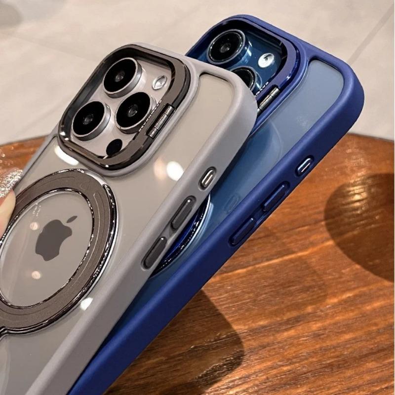 Для iPhone 15 Pro двойной кронштейн Magsafe чехол для iPhone 11 12 13 14 15 Pro Max Plus магнитный держатель-подставка Броня противоударный чехол