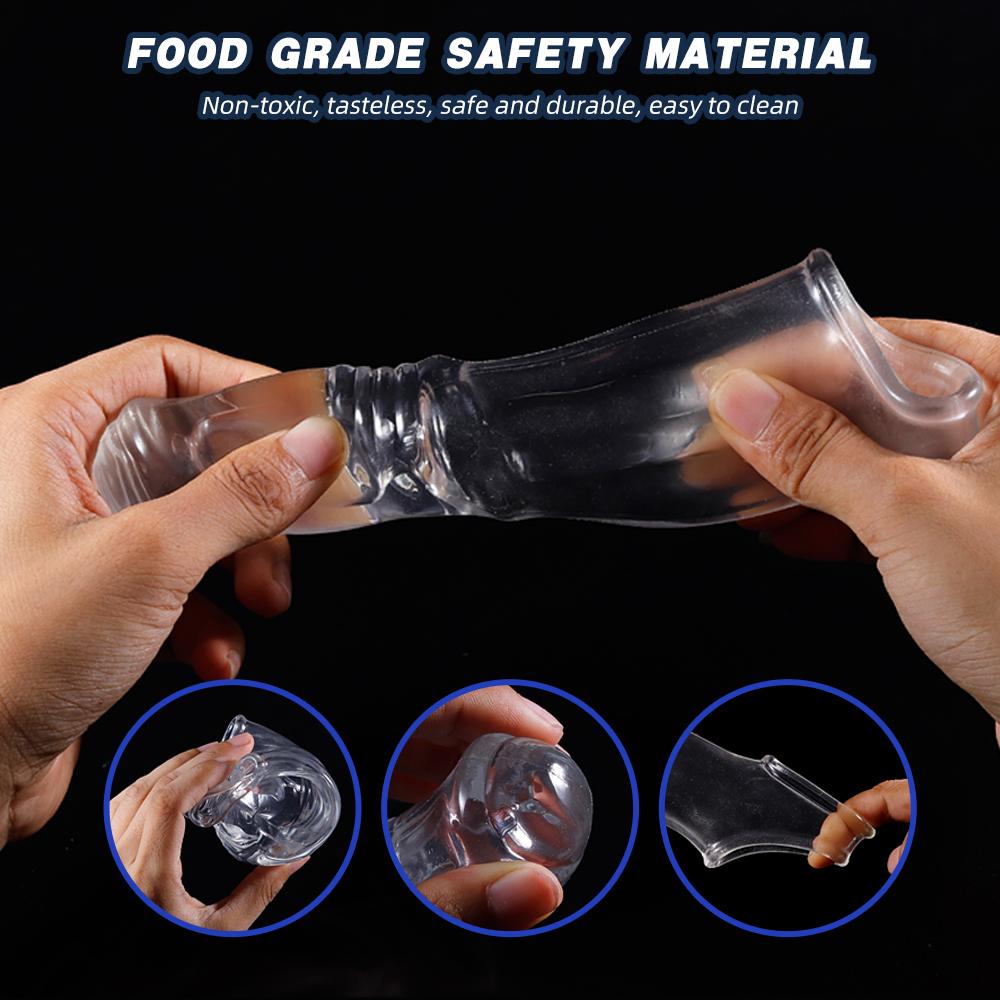 Penis Extender Sleeve Reusable Silicone Condoms Delay Ejaculation Penis Massage Erotic Toys for Men