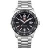 Мужские часы Luminox Navy Seal Pacific Diver серии 3120, серебристый корпус из нержавеющей стали, браслет Oyster, черный циферблат, кварцевые аналоговые часы, серебристые, аналоговые часы, для дайвинга.