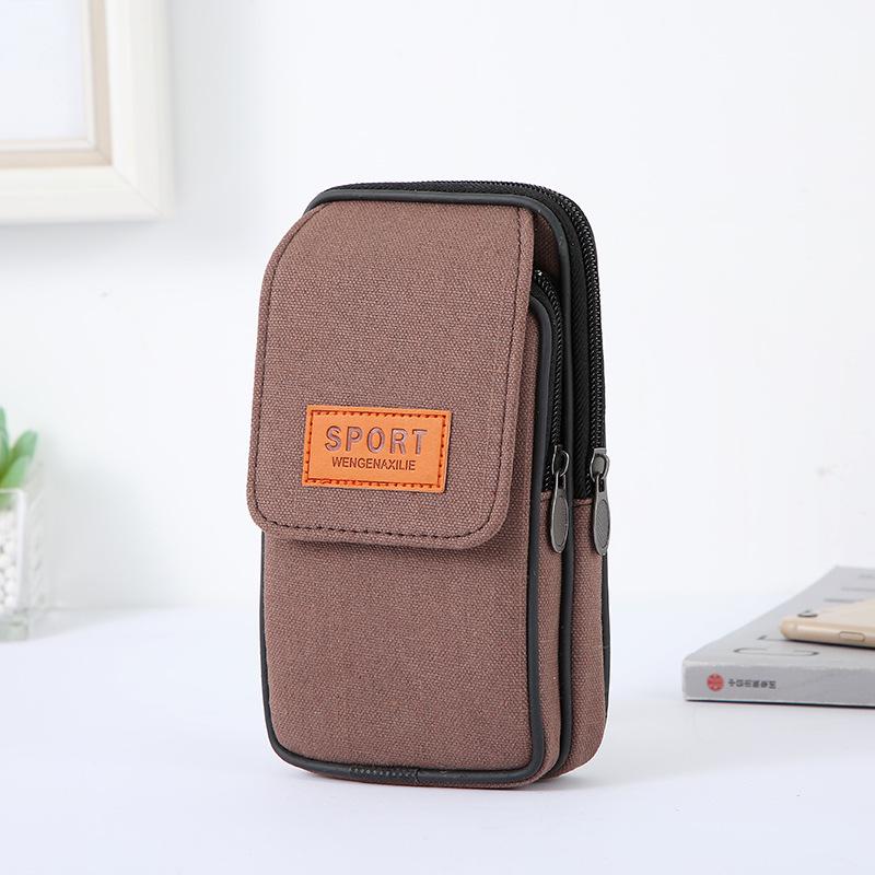 New Canvas Multifunctional Cell Phone Waist Bag - Fashionable, Durable, and Wearable