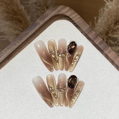 Яркая ледяная блестящая золотая лента Майяра Кошачий глаз Маленький бриллиант Мейла Карамель Носимая броня