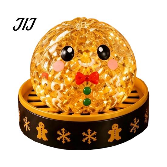Soft Anxiety Relief Tools 1/5Pcs Christmas Dumpling Stress Toy, LED Glowing Squeeze Toy with Reduction Gadget Steamer, Santa Snowman Reindeer