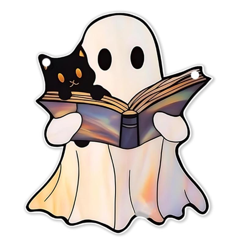 Мультяшные Хэллоуинские Призрачные 2D Плоские Акриловые Настенные Декорации Свет Подвесной Ремесленный Орнамент Для Дома Офиса Школьного Украшения