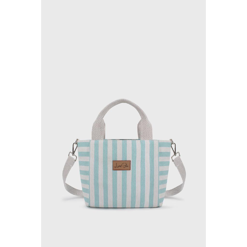 Women's Striped Mini Linen Tote Bag