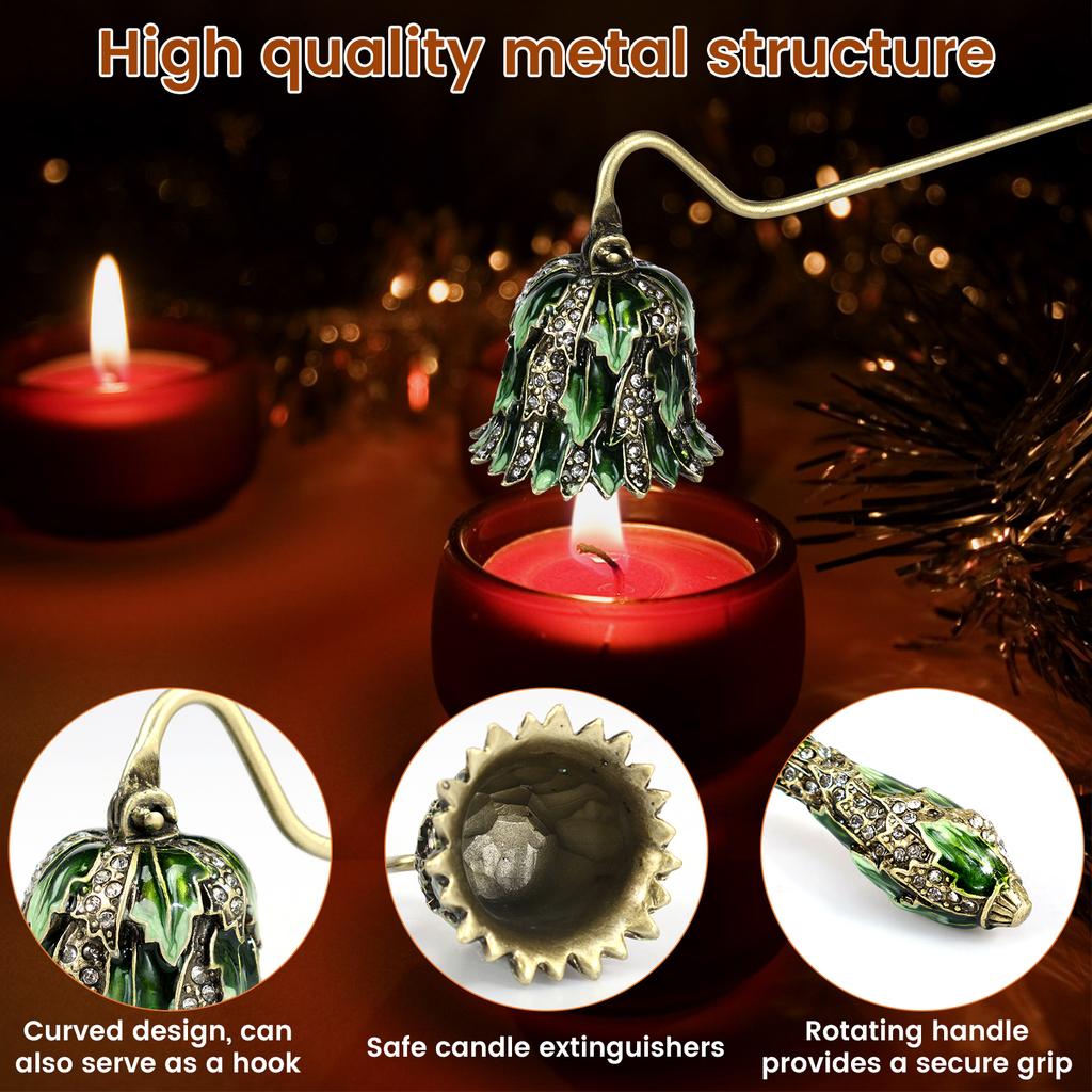 4 шт. Безопасный гаситель свечей с длинной ручкой, зеленый винтажный металлический стопор для свечей для любителей свечей, подарки