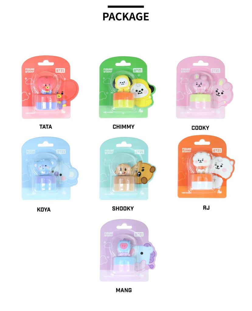 BT21 Официальный штамп с изображением фигуры Штамп с изображением фигуры Резиновый штамп Офисные принадлежности Печать Принадлежности Канцелярские товары Милый (SHOOKY)