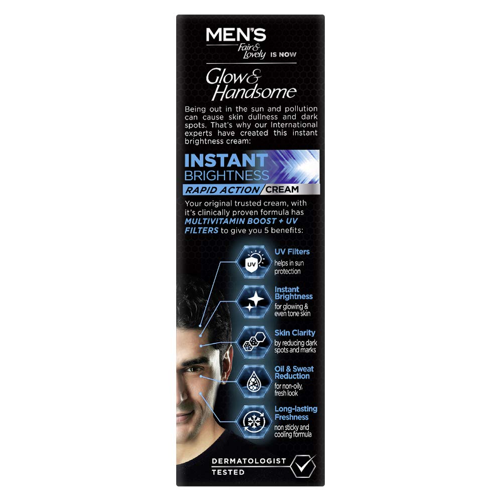 Крем для мгновенного осветления Glow & Handsome Ежедневный мужской увлажняющий крем для лица Защита от солнца Мультивитаминная формула Упаковка 1 шт. 25 г