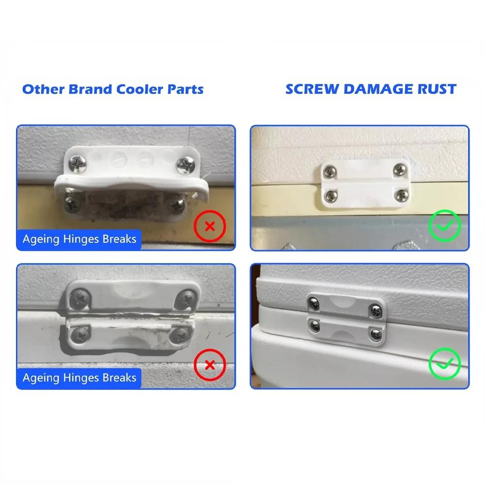 2 шт. Запасные петли с набором из 8 шт. винтов из нержавеющей стали для изотермических контейнеров Igloo, изотермической коробки, приготовления пищи на открытом воздухе, фурнитура для еды