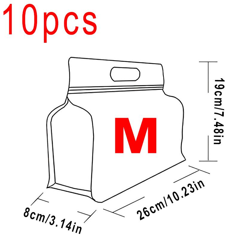 10 шт. Портативная герметичная многоразовая сумка для корма для домашних животных, прозрачная упаковка, сумки для переноски, кухонные принадлежности, свежая упаковка