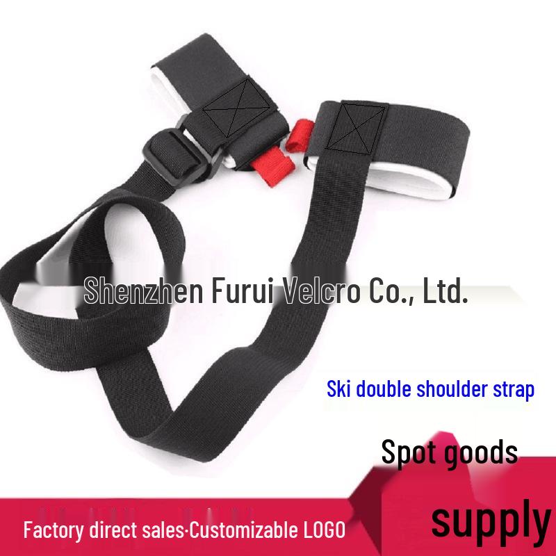 Handheld Double Snowboard Bindings and Ski Board Protection Straps with Shoulder Strap
