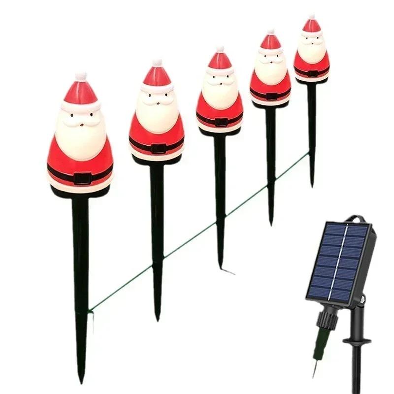 Solar Pathway Light Outdoor Waterproof Candy Ground Light Garden Landscape Christmas Holiday Decoration Santa Claus Lawn Lamp