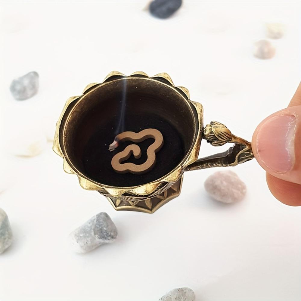 Курильница Zen Lotus с крышкой, 1 шт. — идеально подходит для студии йоги, домашнего декора и Рождества — включает в себя благовония из сандалового дерева и линейные благовония