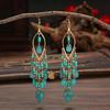 Boho Style Beaded Tassel Earrings Exquisite Elegant Women Earrings All-Match Fashion Lady Earring Crystal Jewelry