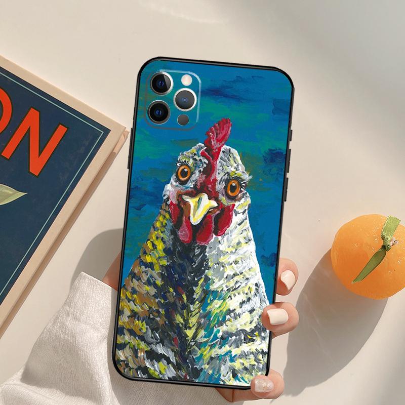 Chicken Hen Rooster Funda Case For iPhone 16 Pro Max 15 14 11 12 13 Pro Max Mini XR 16e 16 15 Plus Phone Cover