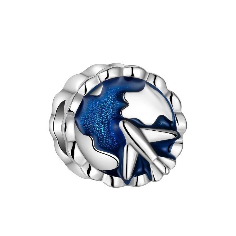 Мода Самолет Путешествия Земля Шармы Медь Планета Астронавт Серьги Бусины Подходят Оригинальным Браслетам Изысканные DIY Ювелирные Изделия