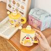 Cartoon Cute Bear Birthday Gift Ceramic Cup with Cover for Girls High Looking Home Mug Couple Souvenir