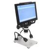 Digital Microscope 12MP 1600X 9in Screen USB Adjustable Bracket Microscope with 8 LED Lights 100‑240V EU Plug