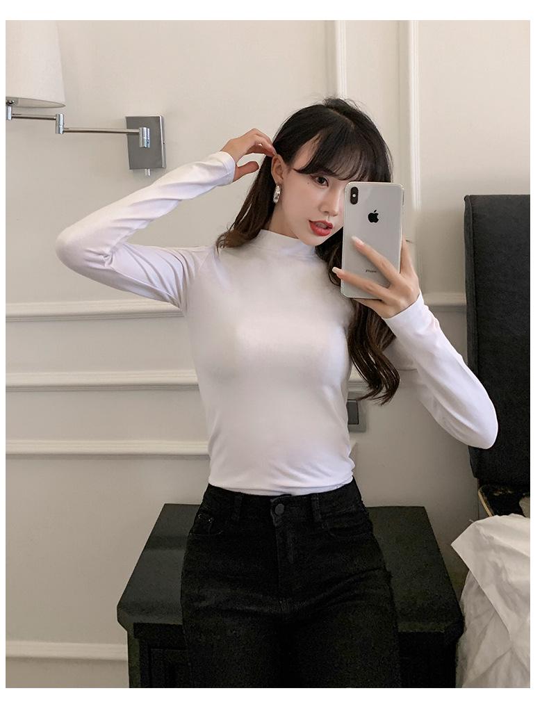 Женский черный топ с открытыми плечами, облегающий, с длинным рукавом, в корейском стиле