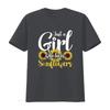 Just A Girl Who Loves Sunflowers Florist Women Sunflower T Shirt Black 4XL vintage Washed designer clothes Versatile graphic