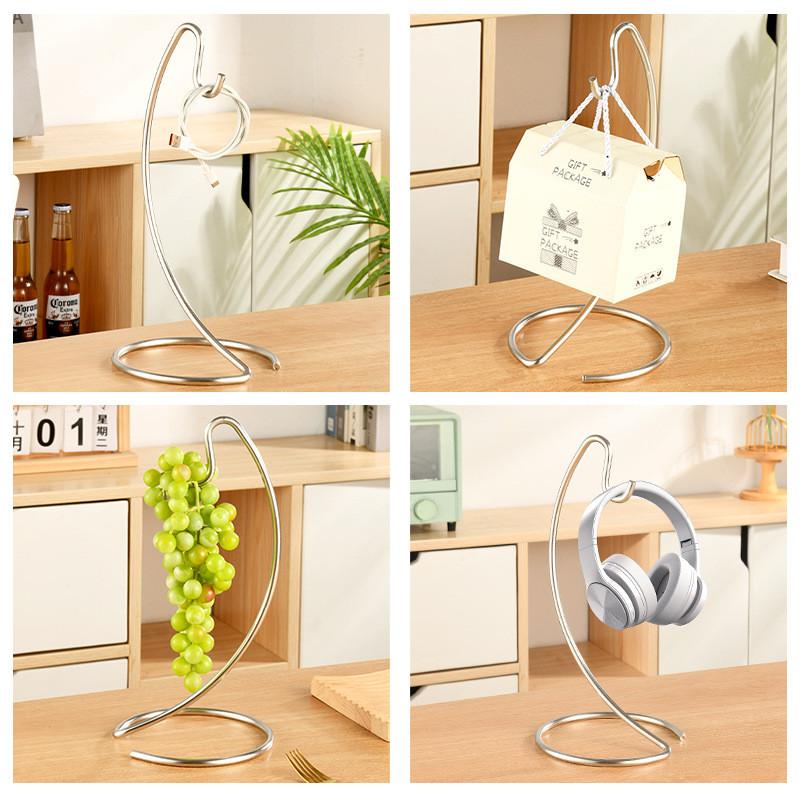 Portable Stainless Steel Banana Holder With Hooks For Kitchen Counter And Office Desk Use