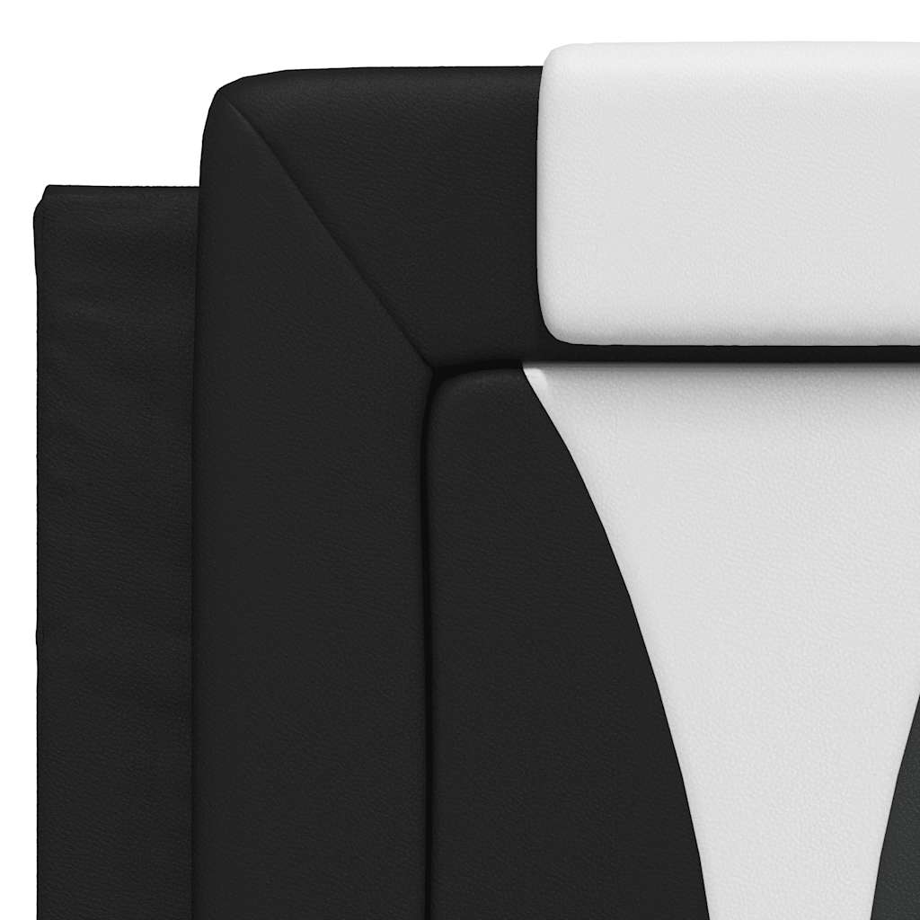 Viana Bed Frame without Mattress Black and White 140x200 cm Faux Leather