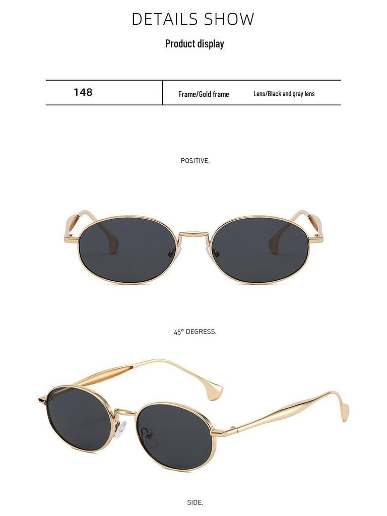 Ретро Металлические Солнцезащитные Очки с Маленькой Оправой: Стиль «Старые деньги», Высококлассная гонконгская мода для мужчин и женщин