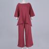 Новые осенние женские однотонные свободные повседневные брюки из хлопка и льна, костюм из двух предметов
