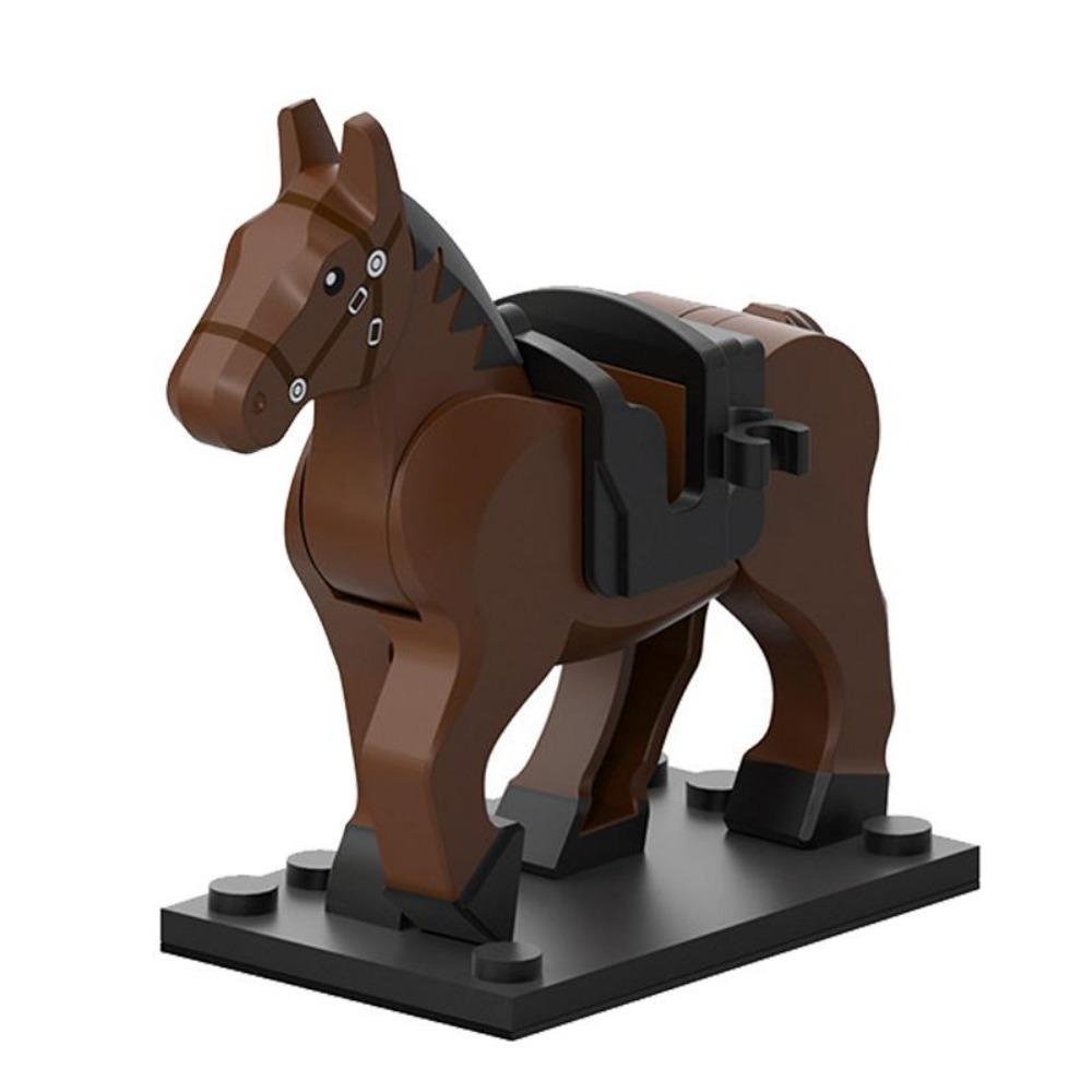 Single Sell Medieval Knight War Horses Wolves Tiger Bears Deer Dragon Animal Decorative Toy Moc Building Block Rope Saddles K039