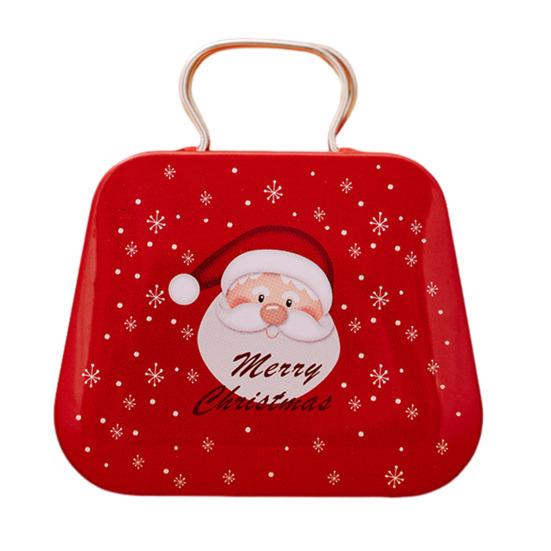 Рождественская коробка для конфет с ручкой, мини-железная сумка, снеговик, Санта, держатель для закусок, рождественские сувениры, праздничный контейнер для хранения сладостей