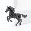 Horse Brooch Retro Style Sparkling Rhinestones Alloy Pin Clothes Hats Bags Scarves Badge Fashion Accessories
