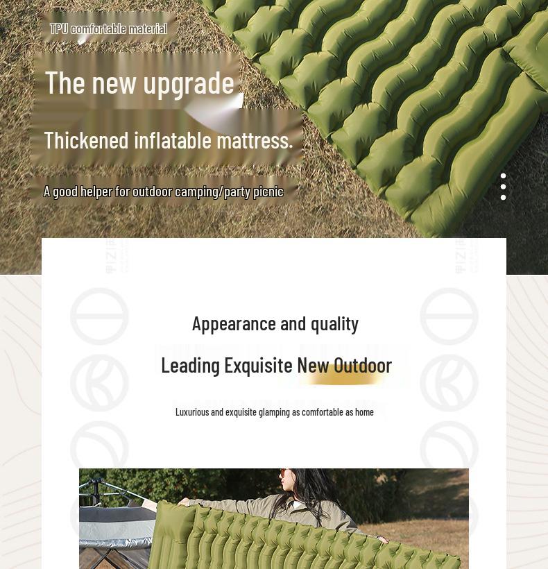 Outdoor Double Camping Inflatable Pad with Foot Pump - Moisture-Proof, Thickened TPU Air Mattress